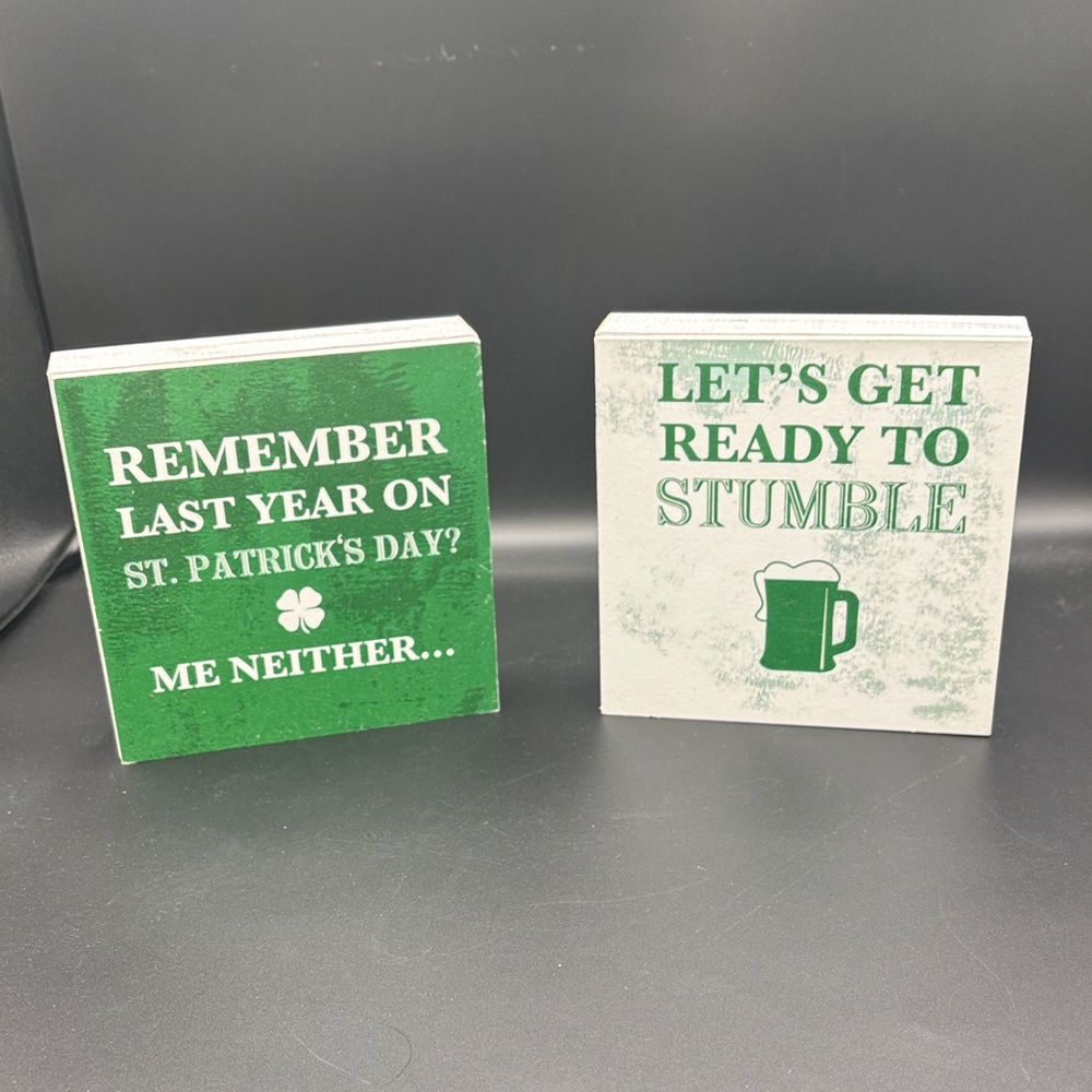 Creative Products St. Patrick's Day Party Signs - Green and White